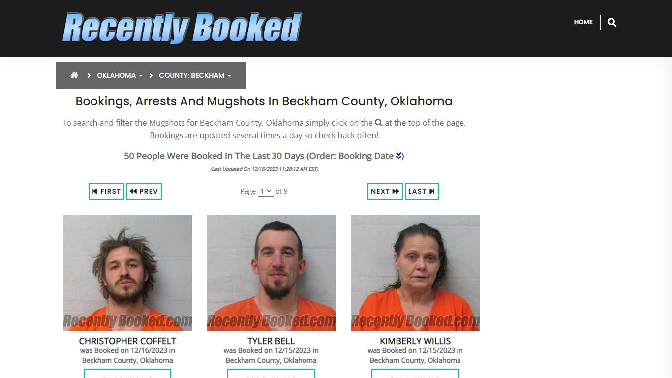 Bookings, Arrests and Mugshots in Beckham County, Oklahoma