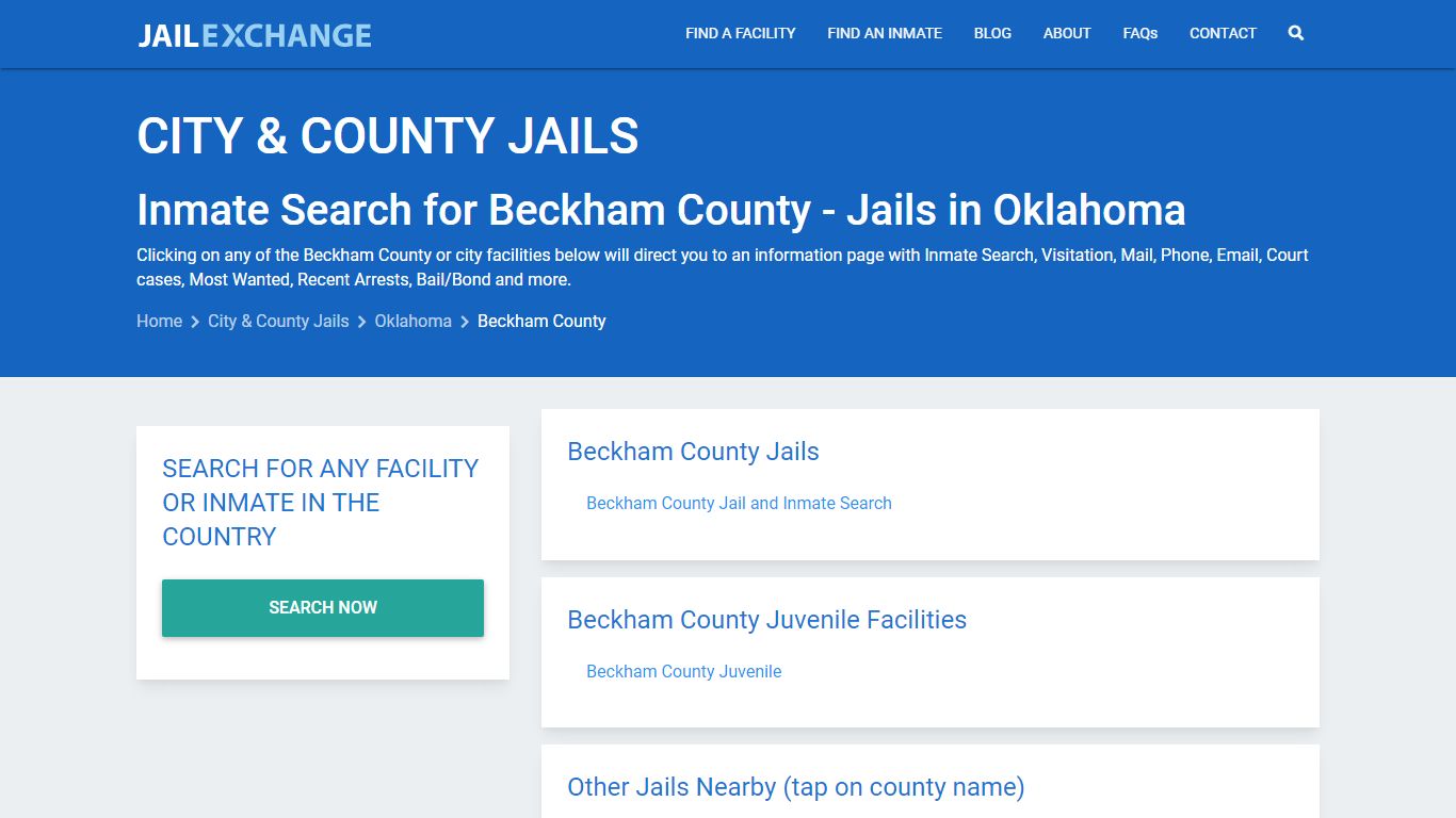 Inmate Search for Beckham County | Jails in Oklahoma - Jail Exchange